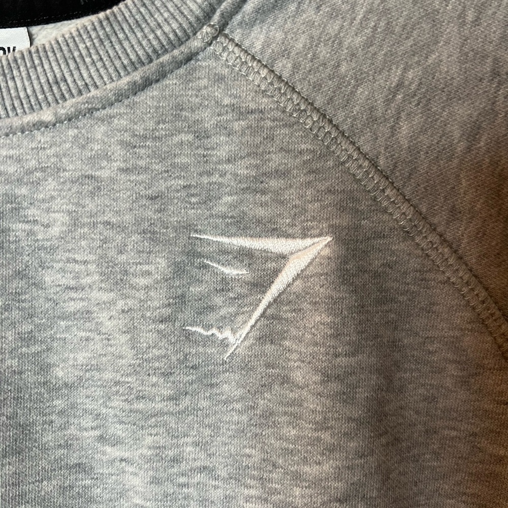 Men’s Gymshark Crest Sweatshirt Slim Fit Small light grey marl - Picture 5 of 7